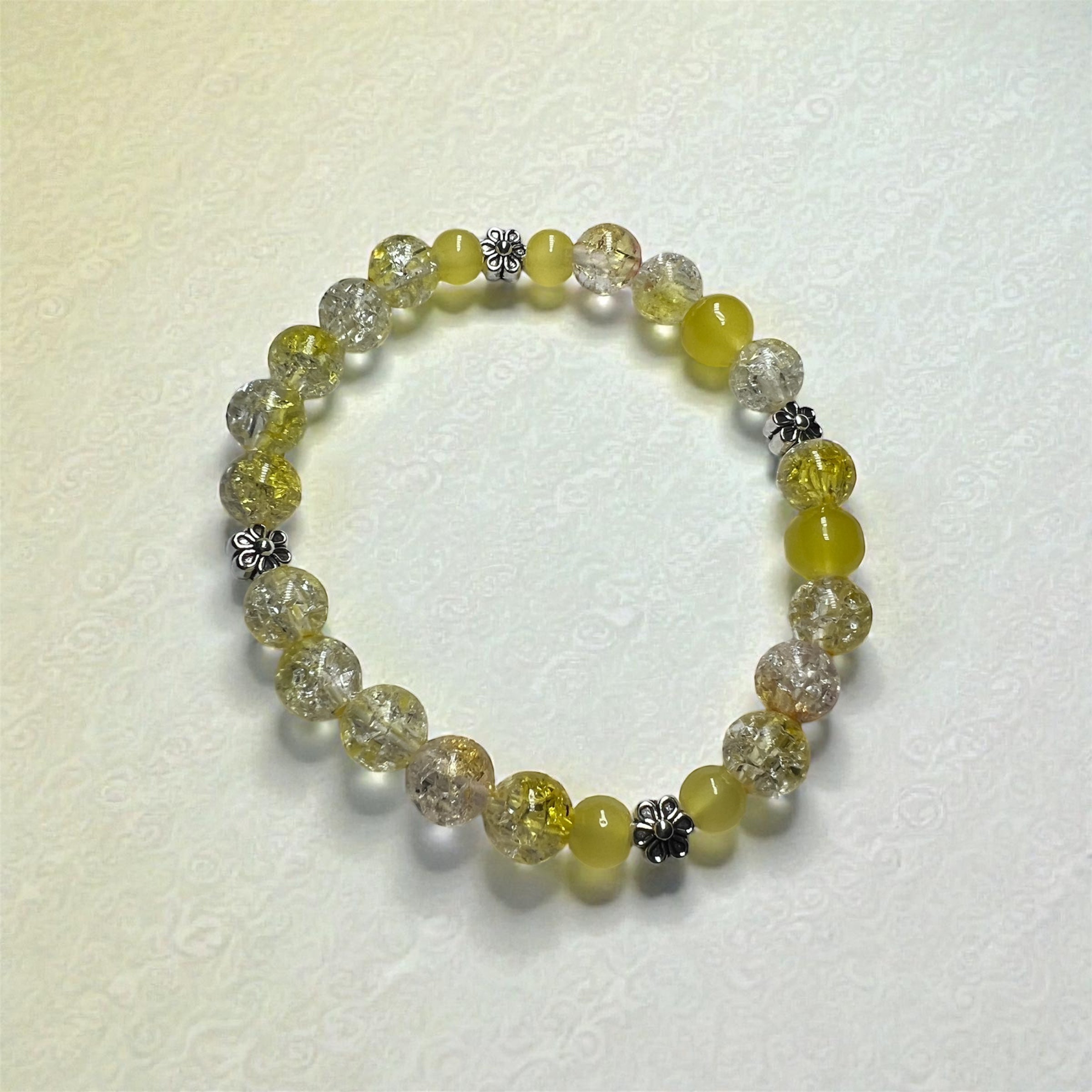 Yellow crackle beads