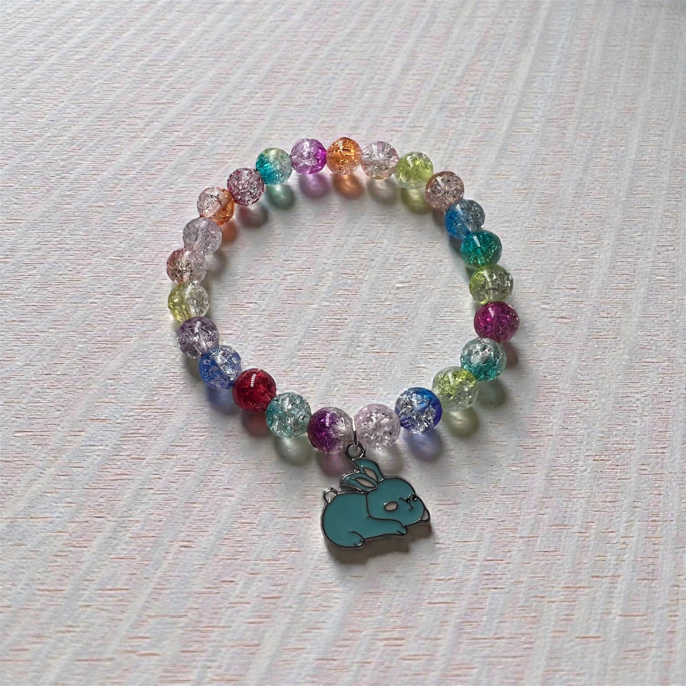 Multicolor crackle glass beads