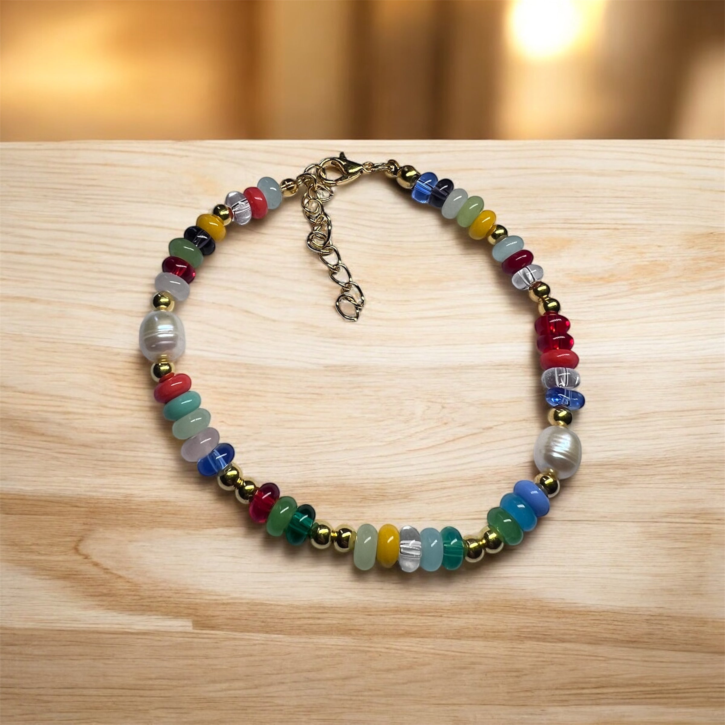 Mixed Colors Glass Beaded and Pearls