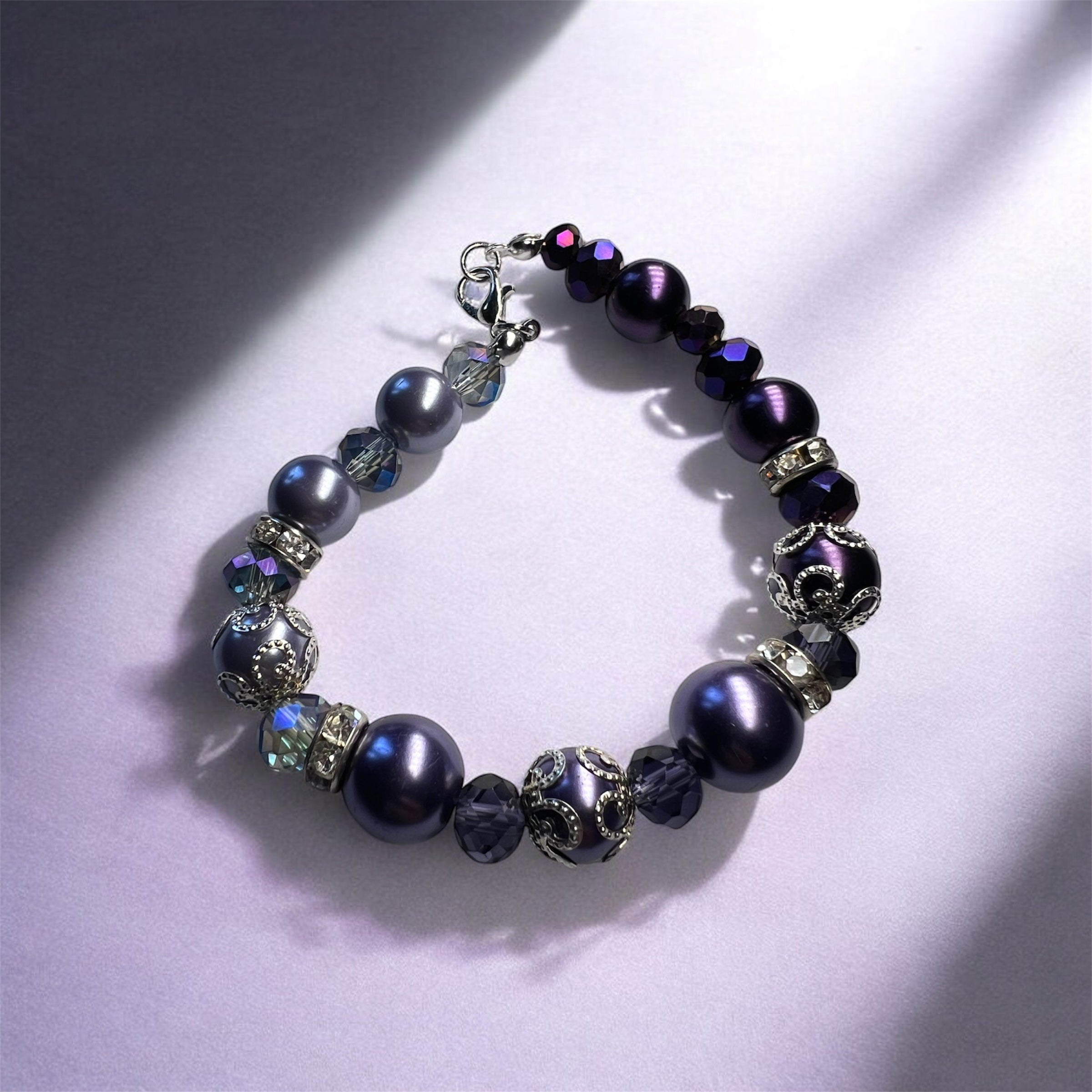 Purple Crystal Bridal Bracelet
